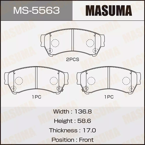 Колодки тормозные передние для а/м MAZDA 6 (07-12); MS-5563