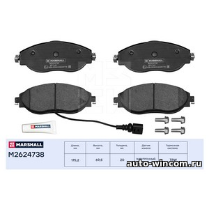 Торм. колодки дисковые передн. Skoda Octavia III (A7), IV (A8) 12-, VW Tiguan I, II 07